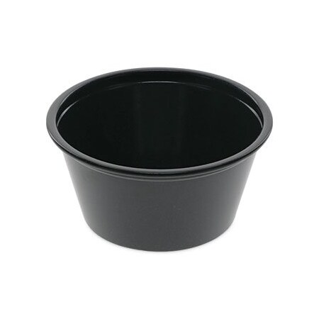 Pactiv Pactiv, Plastic Souffle Cups, 2 Oz., Black, 200/bag, 12 Bags/carton, PK2400 YS200E